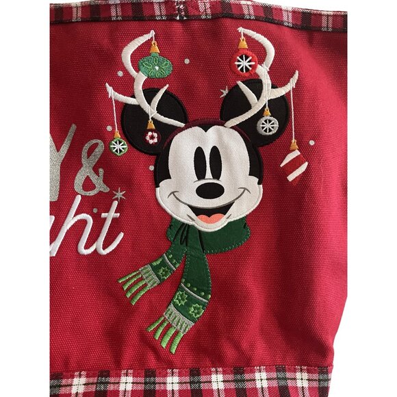 Disney Parks Walt Disney World Christmas Mickey Mouse Merry & Bright Red Tote - Picture 3 of 16